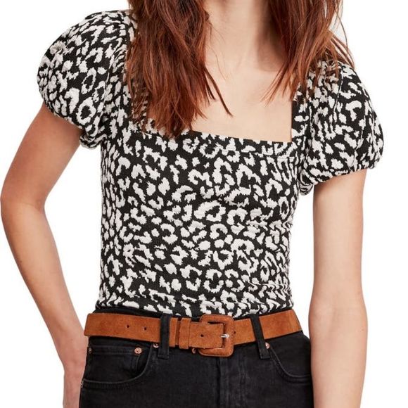 Free People No Type Top Animal Print Medium - Picture 1 of 5